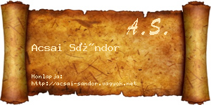 Acsai Sándor névjegykártya