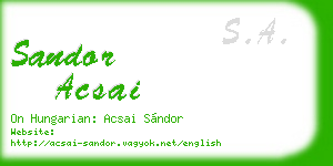 sandor acsai business card